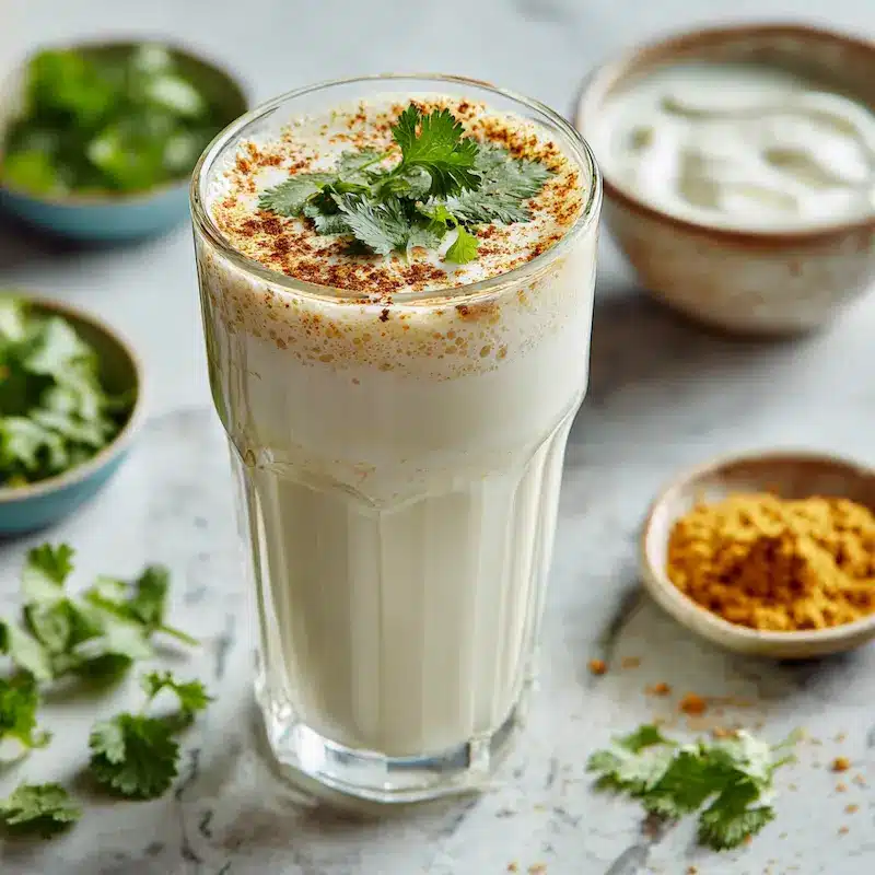 morning tonic benefits traditional buttermilk chaas probiotic drink for gut health and weight loss